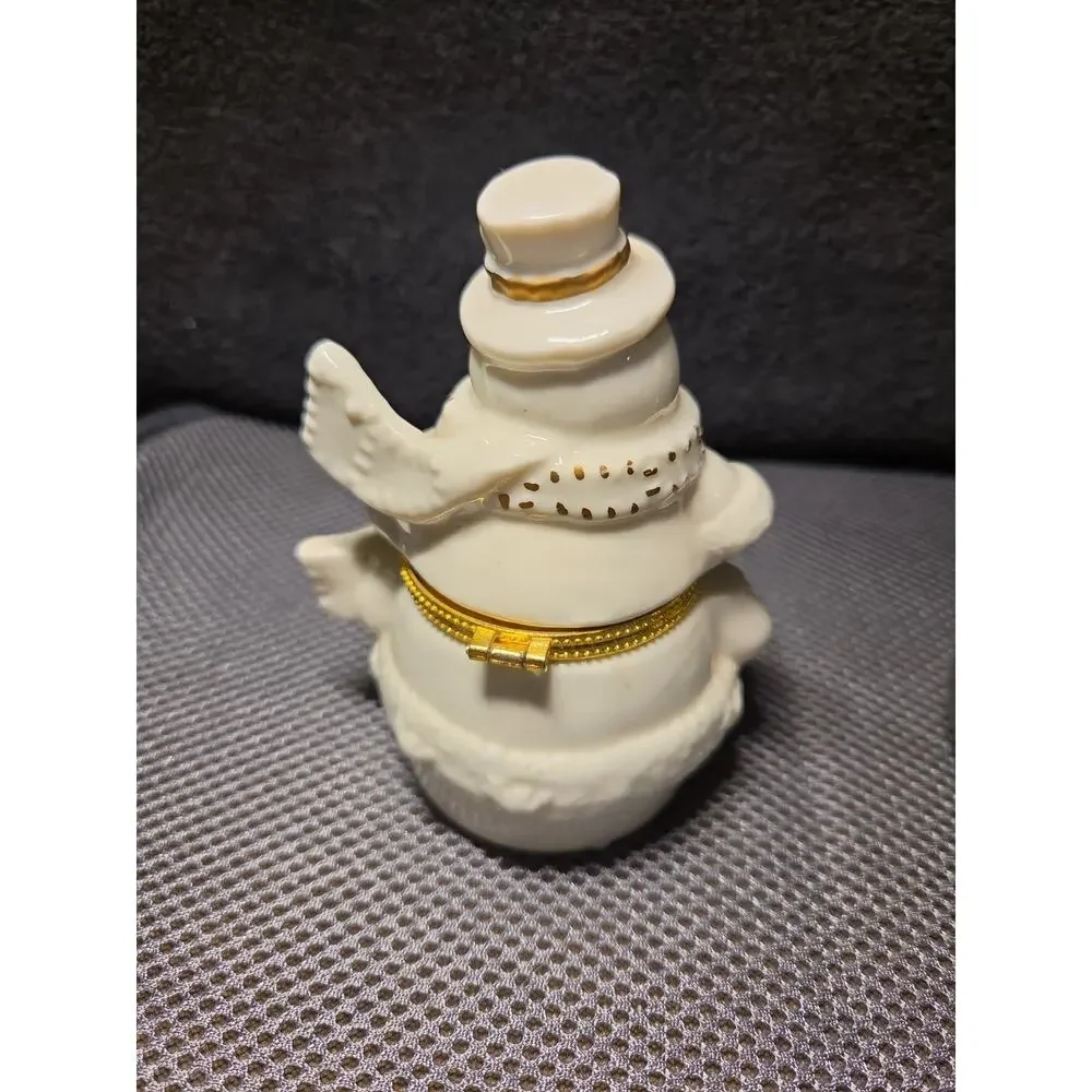 Snowman Trinket Box And Figurine
